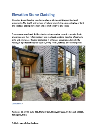 Elevation Stone Cladding