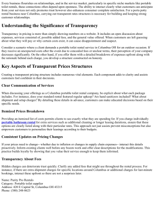 Building Relationships With Clients Through Transparent Prices Structures!