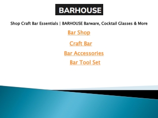 Shop Craft Bar Essentials BARHOUSE Barware Cocktail Glasses & More
