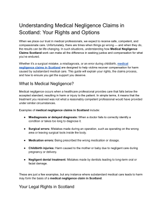 Understanding Medical Negligence Claims in Scotland_ Your Rights and Options