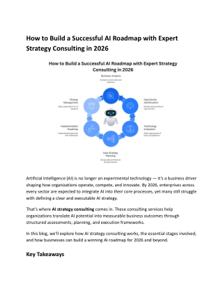How to Build a Successful AI Roadmap with Expert Strategy Consulting in 2026