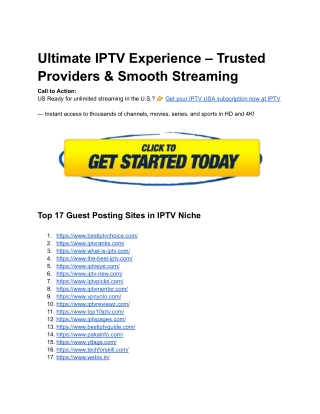 Ultimate IPTV Experience – Trusted Providers & Smooth Streaming