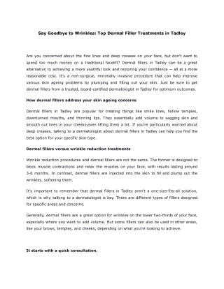 Say Goodbye to Wrinkles_ Top Dermal Filler Treatments in Tadley