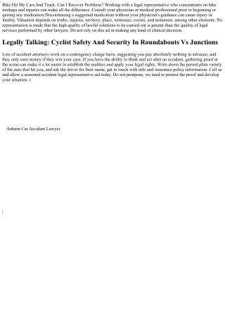 Bikers: What To Do If You Are Hit By A Cars And Truck