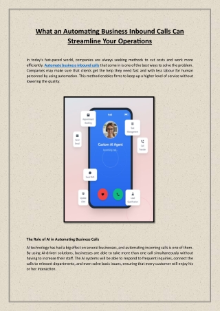 What an Automating Business Inbound Calls Can Streamline Your Operations