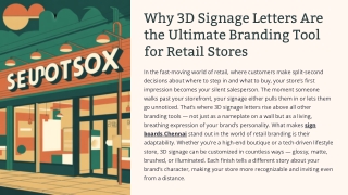 Why 3D Signage Letters Are the Ultimate Branding Tool for Retail Stores