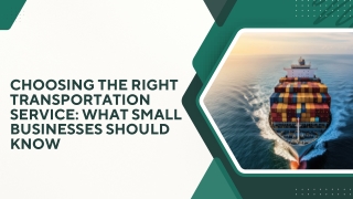 Choosing the Right Transportation Service What Small Businesses Should Know