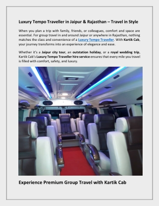 Luxury Tempo Traveller in Jaipur & Rajasthan