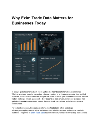 Why Exim Trade Data Matters for Businesses Today