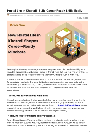 Hostel Life in Kharadi: Build Career-Ready Skills Easily