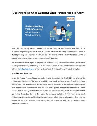 Understanding Child Custody What Parents Need to Know.