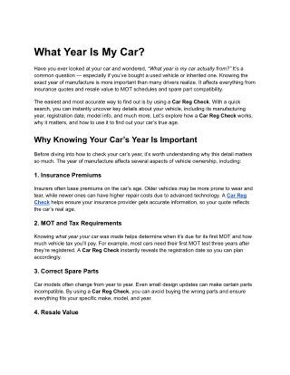 What Year Is My Car?