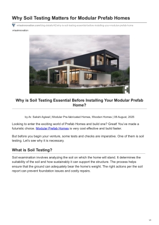 Why Soil Testing Matters for Modular Prefab Homes