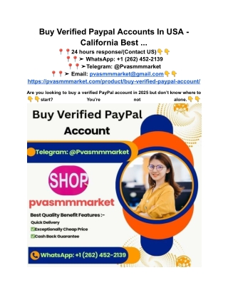 Buy Verified Paypal Accounts In USA - California Best ...