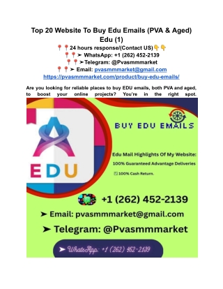 Top 20 Website To Buy Edu Emails (PVA & Aged) Edu (1)