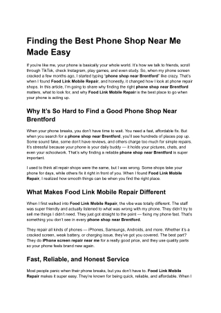 Finding the Best Phone Shop Near Me Made Easy