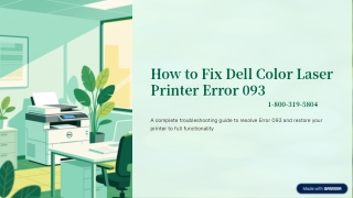1-800-319-5804 How to Fix Dell Color Laser Printer Error 093
