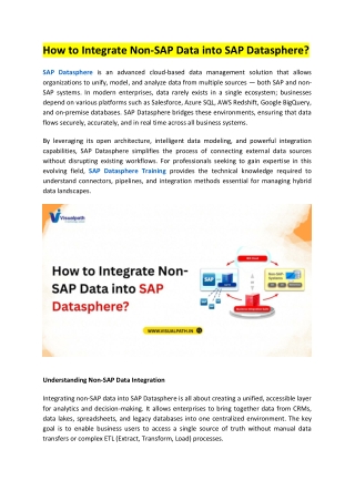SAP Datasphere Training In Hyderabad - SAP Datasphere Course
