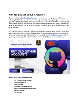 buy old github accounts