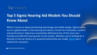 Top 5 Signia Hearing Aid Models You Should Know About