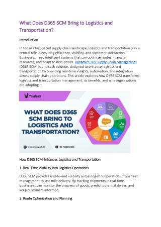 Dynamics 365 Supply Chain Management - Course Online