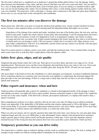 Car Window Repair Anderson: Handling Vandalism or Break-Ins