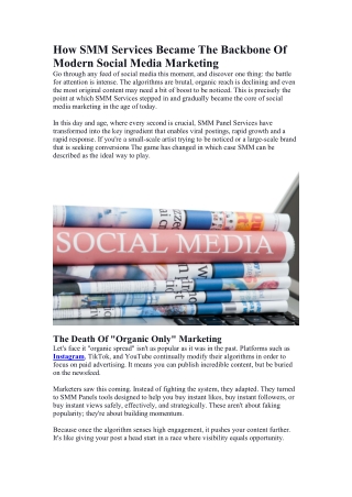 The Rise of SMM Services: Driving Instant Growth in Social Media Marketing | Top