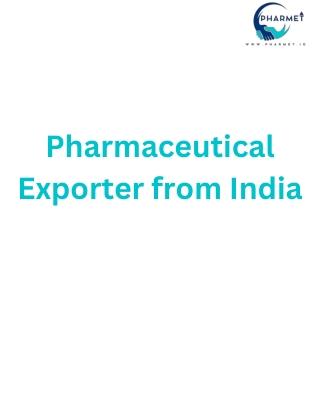 Pharmaceutical Exporter from India