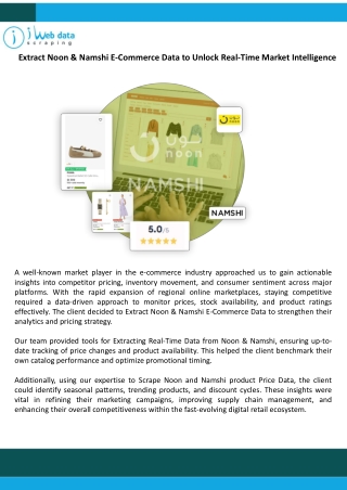 Extract Noon & Namshi E-Commerce Data for Competitive Product