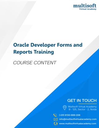 Oracle Developer Forms and Reports Training | Master Oracle Development Skills