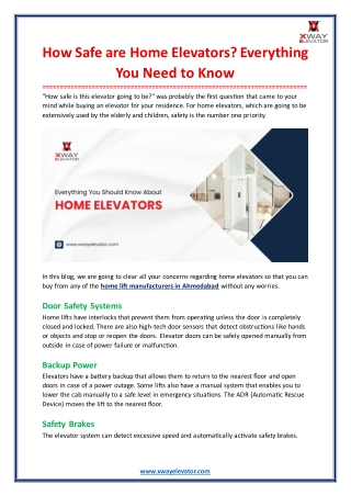 How Safe are Home Elevators? Everything You Need to Know