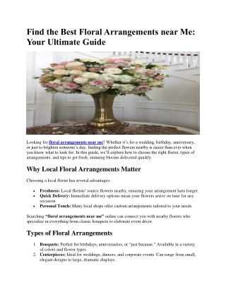 Find the Best Floral Arrangements near Me