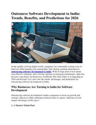 Outsource Software Development to India- Trends, Benefits, and Predictions for 2026