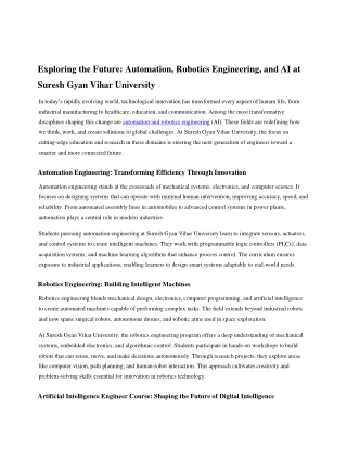 create a article automation and robotics engineeri