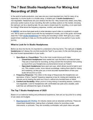 The 7 Best Studio Headphones For Mixing And Recording of 2025