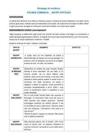 ML_Diversi tipi di incipit