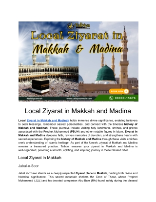 Local Ziyarat in Makkah and Madinah – A Spiritual Exploration