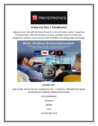 Ai Box For Cars Trendtronics