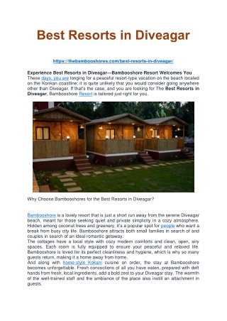 Best Resorts in Diveagar