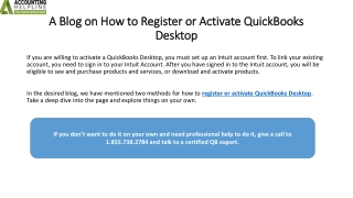 Quick Steps to Register or Activate QuickBooks Desktop