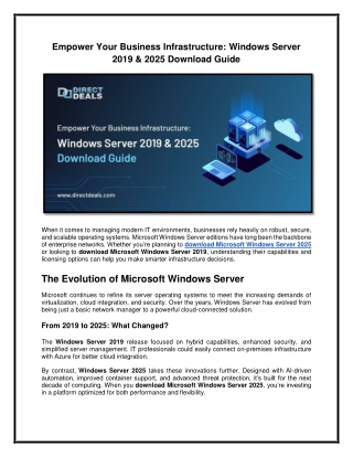 Empower Your Business Infrastructure: Windows Server 2019 & 2025 Download Guide