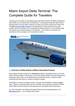 Miami Airport Delta Terminal_ The Complete Guide for Travelers