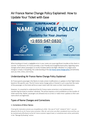 Air France Name Change Policy Explained