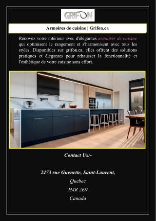 Armoires de cuisine | Grifon.ca