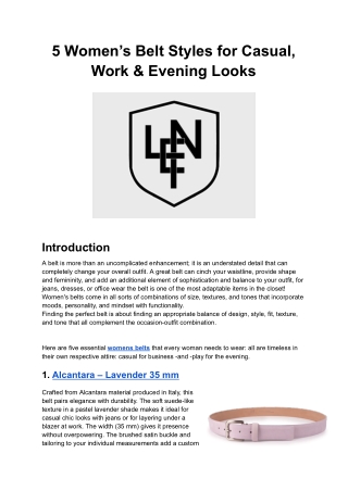 5 Women’s Belt Styles for Casual, Work & Evening Looks