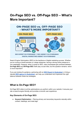 On-Page SEO vs. Off-Page SEO – What’s More Important_