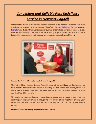 Convenient and Reliable Post Redelivery Service in Newport Pagnell