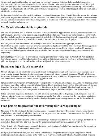 Närståendestöd: Att inkludera familjen i vården