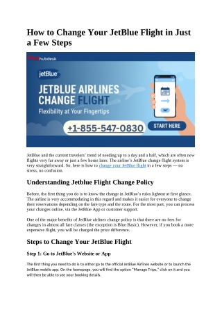 jetblue airlines change flight