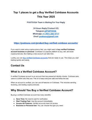 Top 1 places to get a Buy Verified Coinbase Accounts This Year 2025